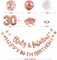 Rose Gold Thirty & Fabulous Happy 30th Birthday Banner Garland Foil Balloon 30 for Womens 30th Birthday Decorations Hanging 30 and Fabulous Cheers to 30 Years Old Dirty Thirty Party Supplies Backdrop